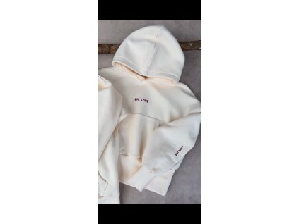 Dásmká mikina BIG LOVE slonová kost crop