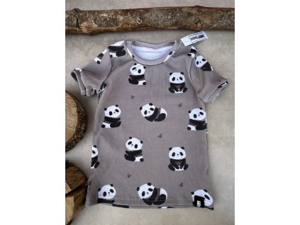tričko žebrované BASIC panda taupe