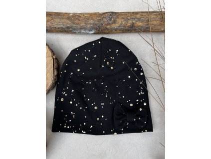 Dětská čepice golden dots černá