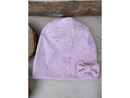 Dětská čepice golden dots candy pink