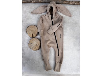 Dětsý teplákový overal bunny mocca rostoucí