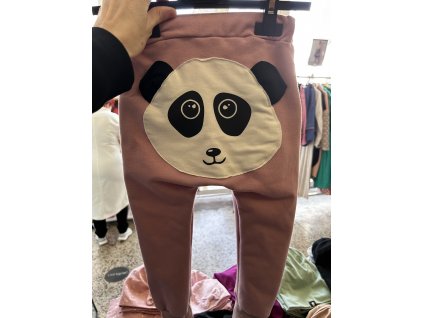 Dětské tepláky-baggy panda style starorůž