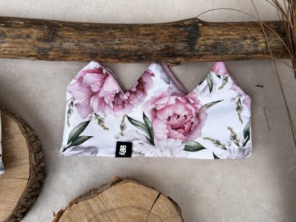 bavlněná čelenka korunka Pivoňky big