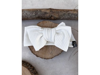 čelenka žebrovaná big mašle ecru