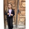 Dívčí crop top žebro lila s dlouhým rukávem