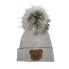 Zimní čepice Little Bear žebrovaná mocca bambule