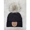 Zimní čepice Little Bear žebro black bambule