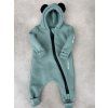 Dětský teplákový overal panda dusty mint rostoucí