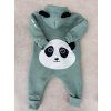 Dětský teplákový overal panda dusty mint rostoucí