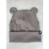 Dětská čepice žebrovaná mocha AB4K s ušima
