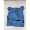 Dětská čepice žebrovaná denim modrá AB4K s ušima