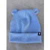 Dětská čepice žebrovaná světle modrá AB4K s ušima
