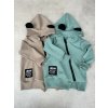 Dětská mikina na zip panda dusty mint