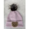 Zimní čepice Little Bear svetrovina rose bambule