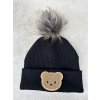 Zimní čepice Little Bear svetrovina black bambule