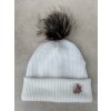 Zimní čepice Little girl svetrovina white bambule