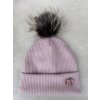 Zimní čepice Little girl svetrovina rose bambule