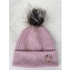 Zimní čepice Little girl svetrovina old rose bambule