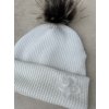 Zimní čepice svetrovina květ whit bambule