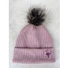 Zimní čepice svetrovina květ old rose bambule