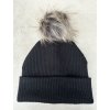 Zimní čepice svetrovina black bambule