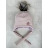 čepice ušanka vafle Little girl pudr bambule