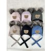 čepice ušanka vafle Little Bear black bambule