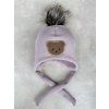 Zimní čepice ušanka vafle Little Bear rose bambule