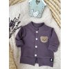 Dětská mikina na druky Mini LITTLE BEAR - borůvka