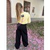 Dívčí široké kalhoty PUFF ELEGANT black