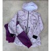 Dětská softshellová bunda/parka lila mini květy