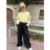 Dívčí mikitriko crop top žlutým s dlouhým rukávem