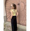 Dívčí crop top žlutý s volánky
