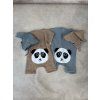 Dětský letní mušelínový overal panda dusty mint