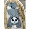 Dětský letní mušelínový overal panda dusty mint