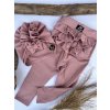 Dětské legíny s volánky old rose