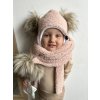 čepice ušanka Teddy pudrová bambule