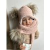 čepice ušanka Teddy pudrová bambule