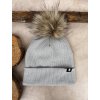 Zimní čepice svetrovina grey bambule