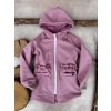 Dětská softshellová bunda parka starorůž s volánky