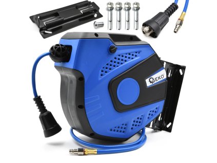 GEKO Air hose on reel 14m 6,5x10mm - ​Samonavíjací pneumatický hadicový navijak s dĺžkou 14 metrov