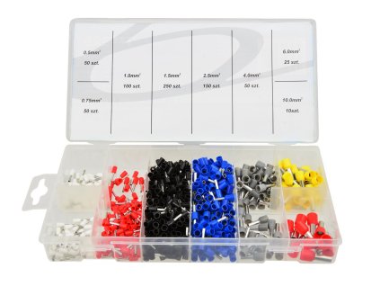 GEKO Copper Cable Lugs - sada lisovacích izolovaných káblových dutiniek, 685 ks v balení