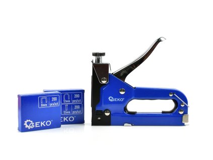GEKO 3in1 stapler + staples set - čalúnnická zošívačka 3v1 so sadou 600 ks sponiek a klincov