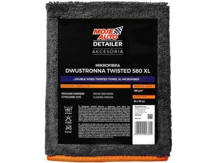MOJE AUTO Mikrofibra Dwustronna TWISTED XL - sušiaci uterák, 60x90cm, 580gsm