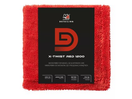 MA Detailing X-TWIST RED 1200GSM - sušiaci uterák, 40x40cm, 1200gsm