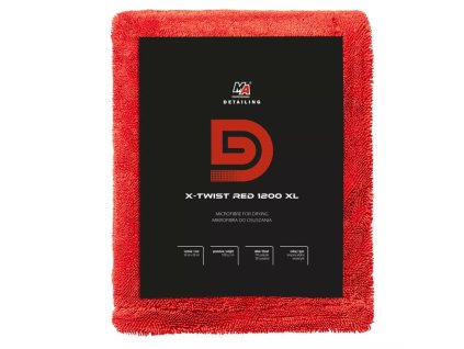 MA Detailing X-TWIST RED XL 1200GSM - sušiaci uterák, 60x90cm, 1200gsm