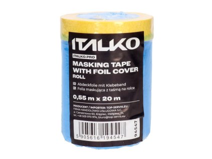 ITALKO Masking Tape with Foil Cover Roll - praktická ochrana pri lakovaní a renováciách