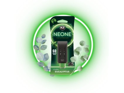 K2 Neone Chillin Eucalyptus osviežovač vzduchu do auta s reguláciou intenzity a výdržou až 60 dní