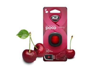 K2 Poco Cherry osviežovač vzduchu do auta na mriežku ventilácie s výdržou až 30 dní