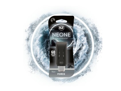 K2 Neone Raw Force osviežovač vzduchu do auta s reguláciou intenzity a výdržou až 60 dní